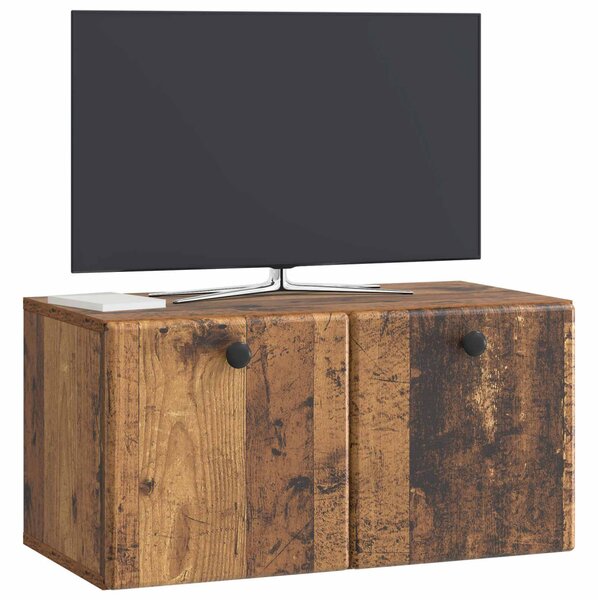 Fali TV szekrény 59,5 x 31 x 30 cm Antik Fa Szerelt Fa