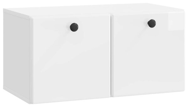 Fali TV szekrény 59,5 x 31 x 30 cm Magasfényű Fehér Szerelt Fa