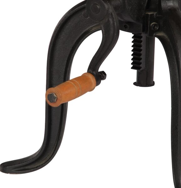 Tömör mangófa és öntöttvas kisasztal 45 x (45-62) cm