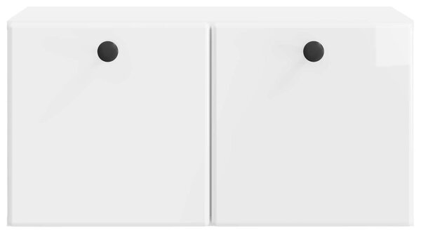 Fali TV szekrény 59,5 x 31 x 30 cm Magasfényű Fehér Szerelt Fa