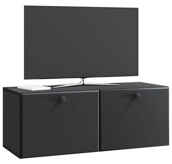 Fali TV szekrény 78,5 x 31 x 30 cm Fekete Szerelt Fa
