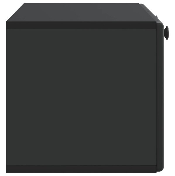 Fali TV szekrény 78,5 x 31 x 30 cm Fekete Szerelt Fa