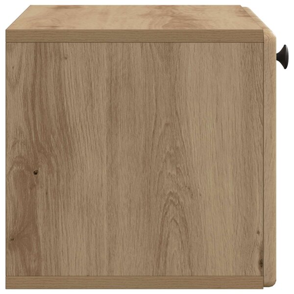Fali TV szekrény 59,5 x 31 x 30 cm Kézműves Tölgy Szerelt Fa