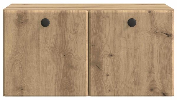 Fali TV szekrény 59,5 x 31 x 30 cm Kézműves Tölgy Szerelt Fa