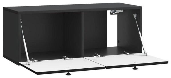 Fali TV szekrény 78,5 x 31 x 30 cm Fekete Szerelt Fa