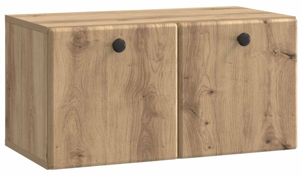 Fali TV szekrény 59,5 x 31 x 30 cm Kézműves Tölgy Szerelt Fa