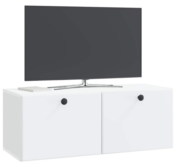 Fali TV szekrény 78,5 x 31 x 30 cm Fehér Szerelt Fa