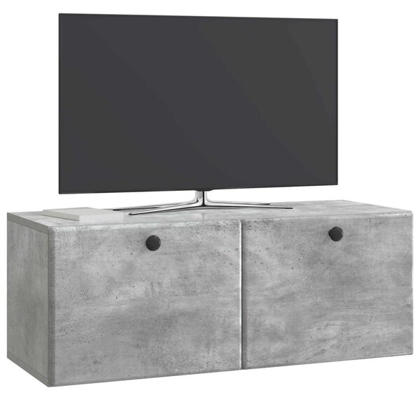 Fali TV szekrény 78,5 x 31 x 30 cm Betonszürke Szerelt Fa