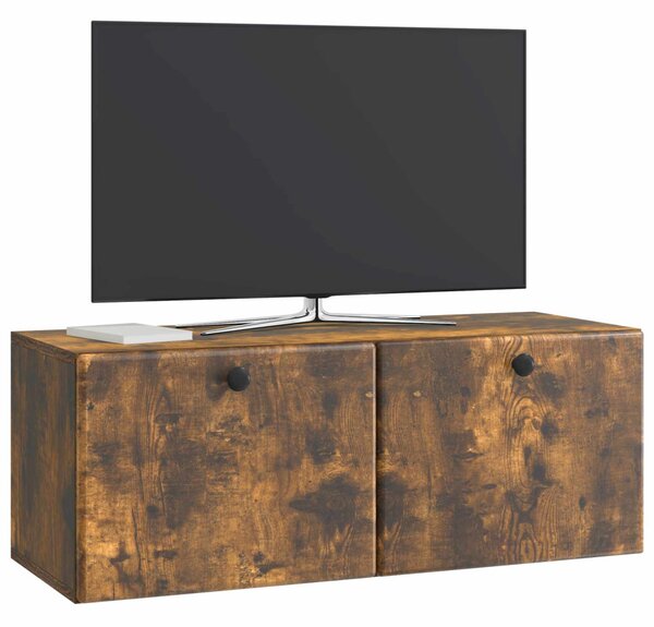 Fali TV szekrény 78,5 x 31 x 30 cm Füstös Tölgy Szerelt Fa