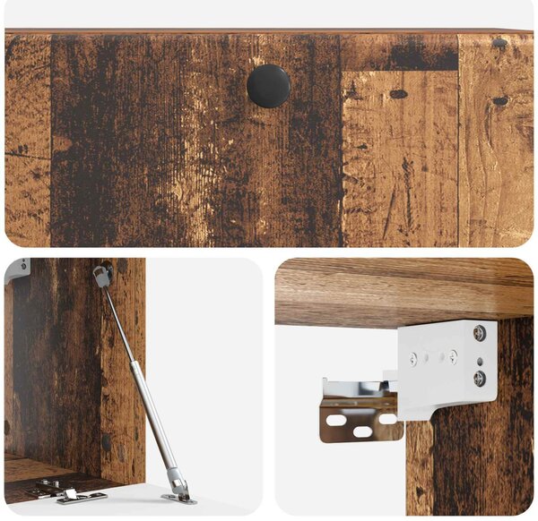 Fali TV szekrény 78,5 x 31 x 30 cm Antik Fa Szerelt Fa