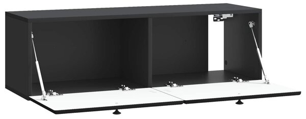 Fali TV szekrény 98 x 31 x 30 cm Fekete Szerelt Fa