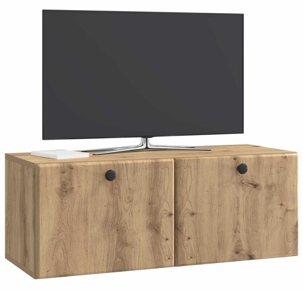 Fali TV szekrény 78,5 x 31 x 30 cm Kézműves Tölgy Szerelt Fa