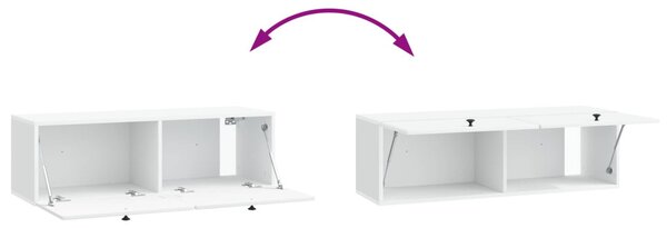 Fali TV szekrény 98 x 31 x 30 cm Fehér Szerelt Fa