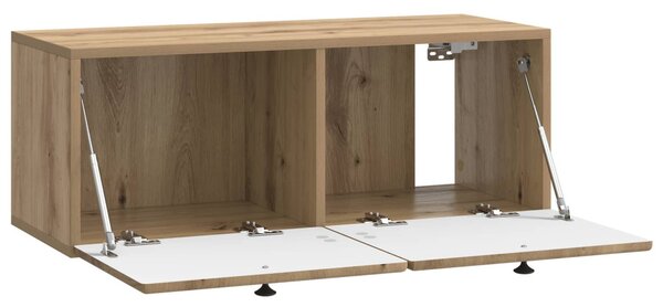 Fali TV szekrény 78,5 x 31 x 30 cm Kézműves Tölgy Szerelt Fa