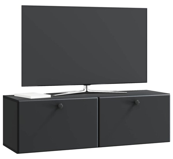 Fali TV szekrény 98 x 31 x 30 cm Fekete Szerelt Fa