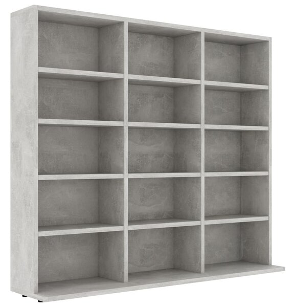 Betonszürke forgácslap CD-tartó szekrény 100 x 23 x 89,5 cm