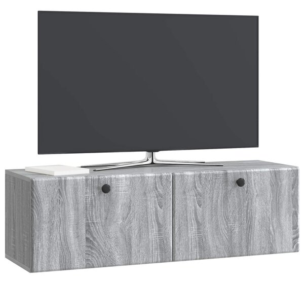 Fali TV szekrény 98 x 31 x 30 cm Szürke Sonoma Szerelt Fa