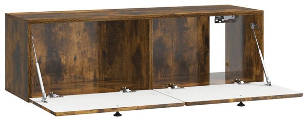 Fali TV szekrény 98 x 31 x 30 cm Füstös Tölgy Szerelt Fa