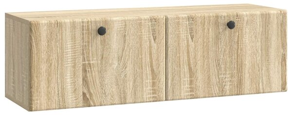 Fali TV szekrény 98 x 31 x 30 cm Sonoma Tölgy Szerelt Fa