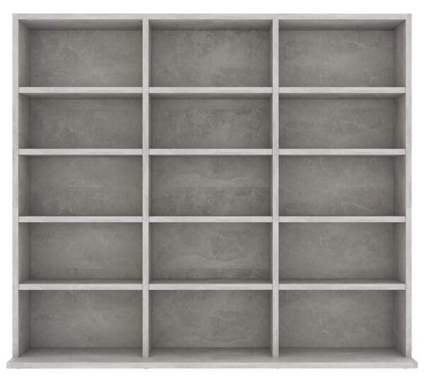 Betonszürke forgácslap CD-tartó szekrény 100 x 23 x 89,5 cm