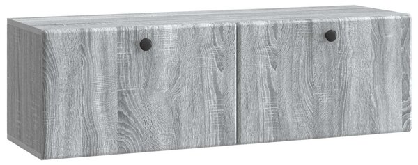 Fali TV szekrény 98 x 31 x 30 cm Szürke Sonoma Szerelt Fa