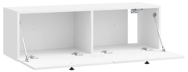 Fali TV szekrény 98 x 31 x 30 cm Magasfényű Fehér Szerelt Fa
