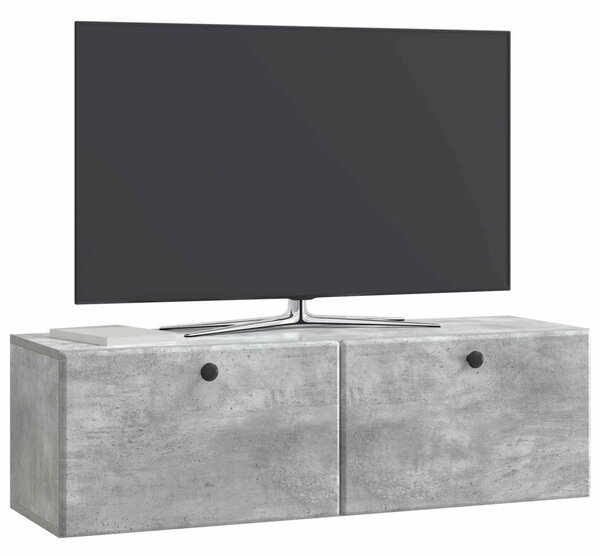 Fali TV szekrény 98 x 31 x 30 cm Betonszürke Szerelt Fa