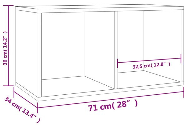 800121 Vinyl Storage Box Concrete Grey 71x34x36 cm Chipboard