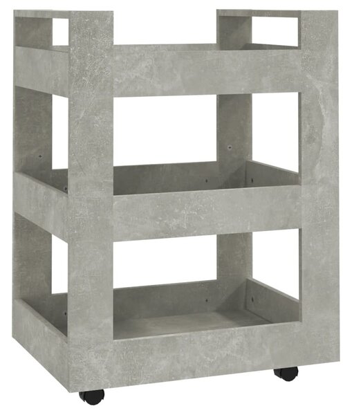 Betonszürke szerelt fa zsúrkocsi 60 x 45 x 80 cm
