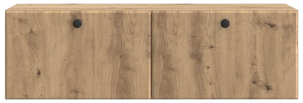 Fali TV szekrény 98 x 31 x 30 cm Kézműves Tölgy Szerelt Fa