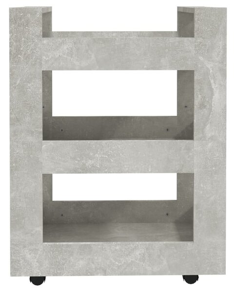 Betonszürke szerelt fa zsúrkocsi 60 x 45 x 80 cm