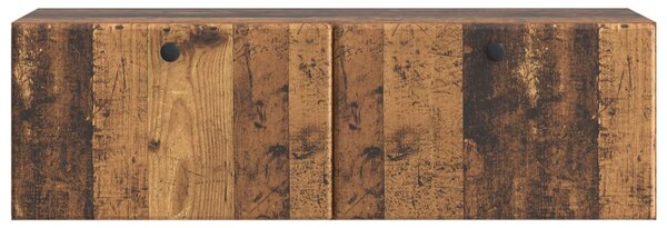 Fali TV szekrény 98 x 31 x 30 cm Antik Fa Szerelt Fa