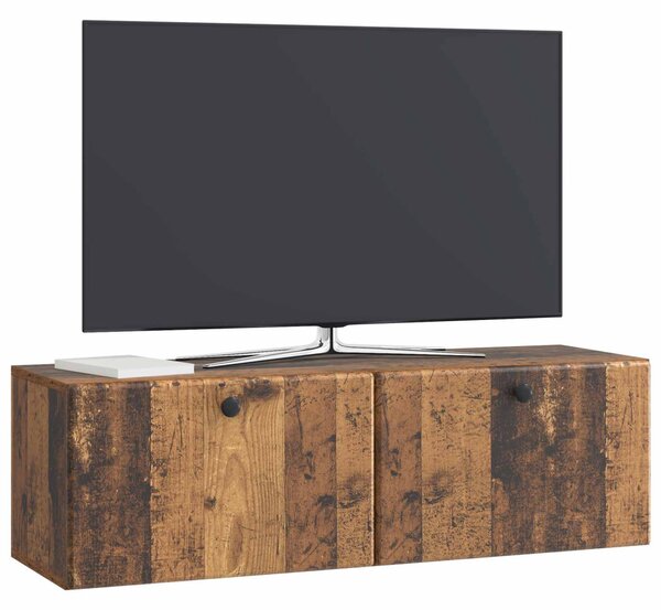 Fali TV szekrény 98 x 31 x 30 cm Antik Fa Szerelt Fa