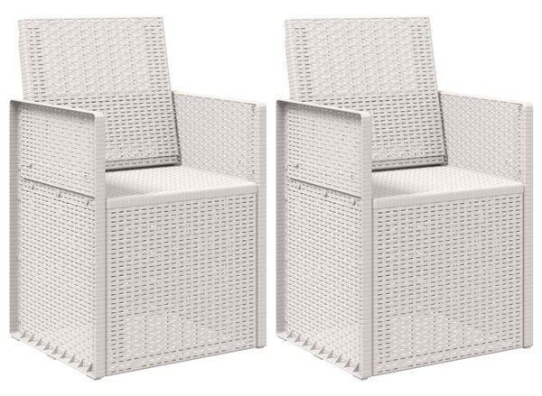 VidaXL Kerti étkező székek 2 pcs Fehér PP