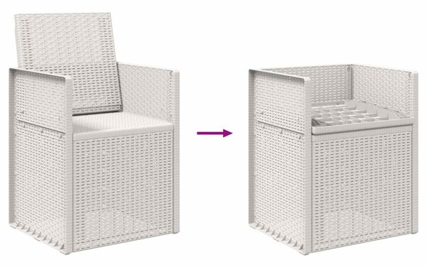 VidaXL Kerti étkező székek 2 pcs Fehér PP