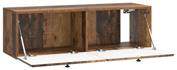 Fali TV szekrény 98 x 31 x 30 cm Antik Fa Szerelt Fa
