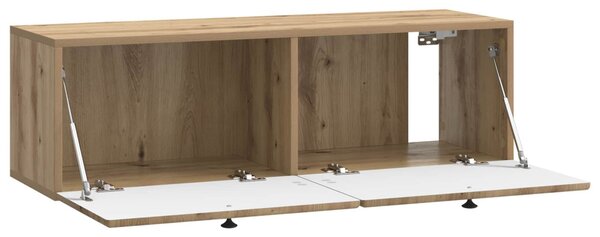 Fali TV szekrény 98 x 31 x 30 cm Kézműves Tölgy Szerelt Fa