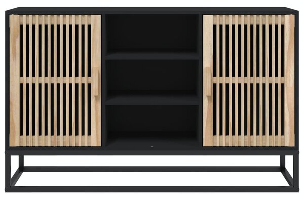Fekete szerelt fa tálalószekrény 105 x 30 x 65 cm