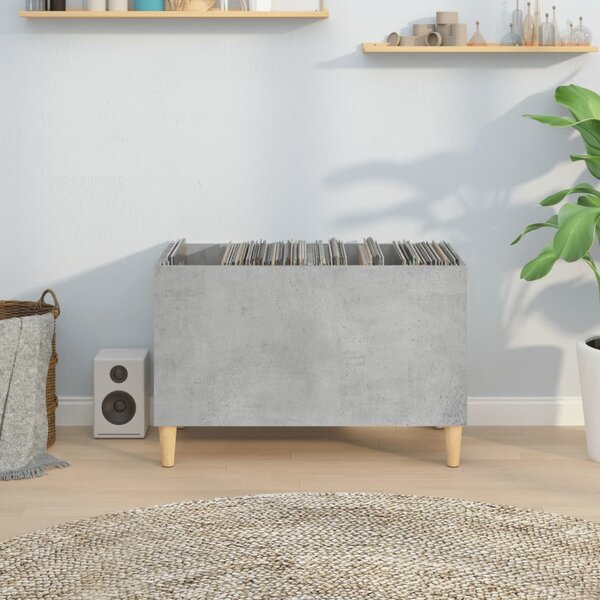 Betonszürke szerelt fa hanglemezszekrény 74,5x38x48 cm
