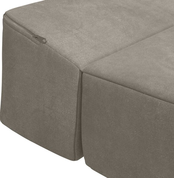 VidaXL Összecsukható kanapéágy Világosszürke 200 x 70 x 15 cm Bársony