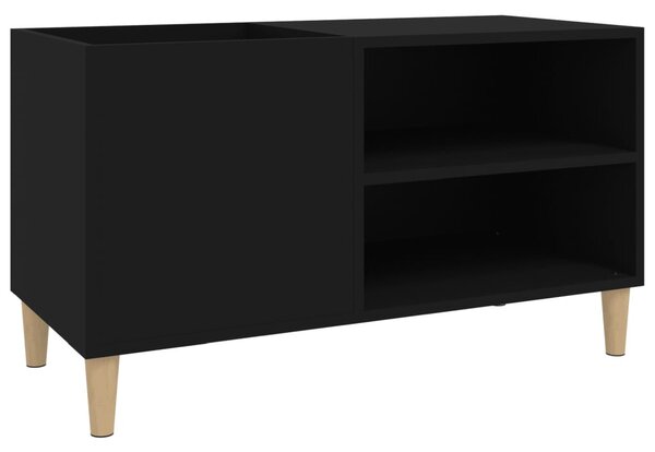 Fekete szerelt fa hanglemezszekrény 84,5x38x48 cm