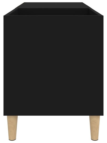 Fekete szerelt fa hanglemezszekrény 84,5x38x48 cm