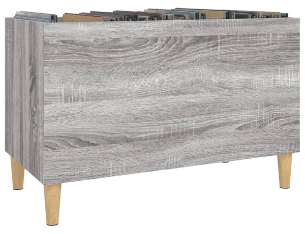 Szürke sonoma színű szerelt fa hanglemezszekrény 74,5x38x48 cm