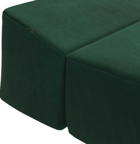 VidaXL Összecsukható kanapéágy Sötétzöld 200 x 70 x 15 cm Bársony