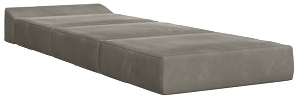 VidaXL Összecsukható kanapéágy Világosszürke 200 x 70 x 15 cm Bársony
