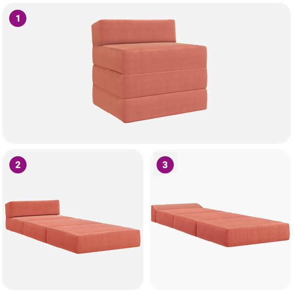 VidaXL Összecsukható kanapéágy Piros Narancs 200 x 70 x 10 cm