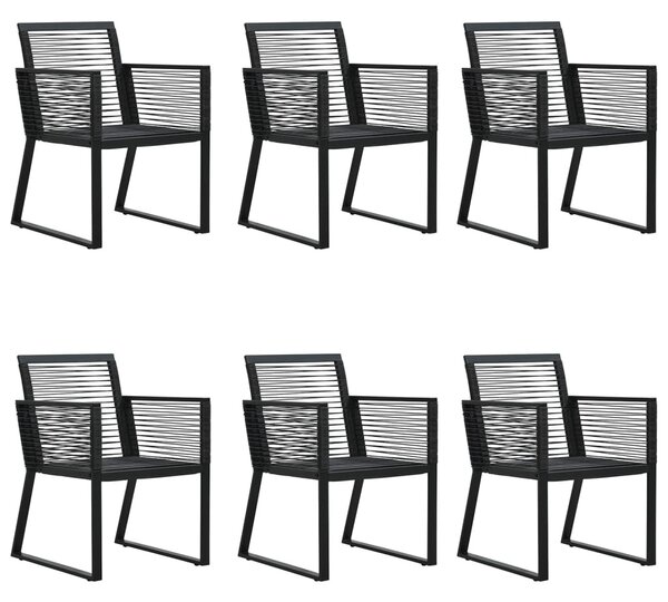 7 részes fekete PVC rattan kerti étkezőgarnitúra