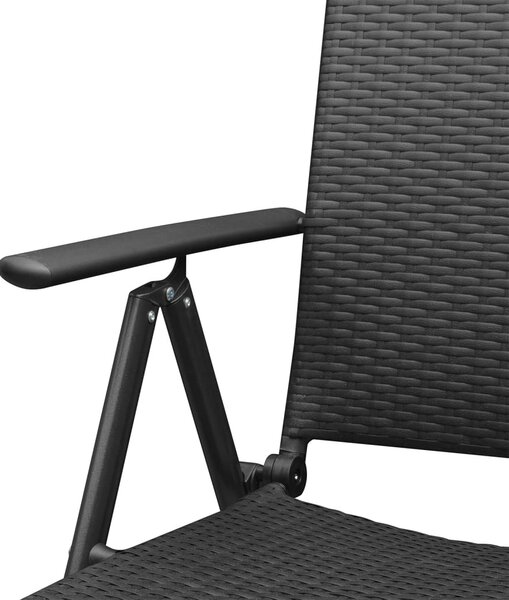 7 részes fekete polyrattan kerti étkezőgarnitúra