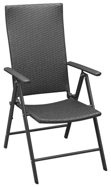 7 részes fekete polyrattan kerti étkezőgarnitúra