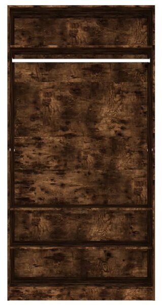 Füstös tölgy színű szerelt fa ruhásszekrény 100 x 50 x 200 cm
